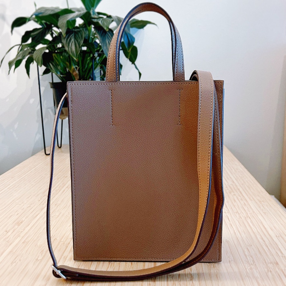 Uniqlo Faux Leather Square Shoulder Bag, Brown, Like New